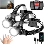 2X 1200000LM Super Bright 30W Led Headlamp Rechargeable Motion Sensor Light. Fixed Price $44.99.