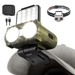 Hard Hat Light, 800LUMENS Rechargeable Dimmable Clip On Cap Lights, 180°. Fixed Price $33.11.