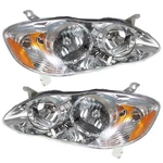 Headlights For Toyota Corolla 2003-2008 Lh+rh 1PAIR Chrome Housing Clear Lens. Fixed Price $56.73.
