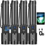 Tughlax 4PACK Rechargeable Flashlights High Lumens 10000LM, Super Black. Fixed Price $71.98.