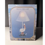 Vintage Sea Home Decor Pelican Candle Lamp Coastal White/blue Shade. Fixed Price $99.99.