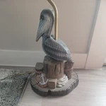 Vintage Nautical Coastal Pelican Table Lamp Base Detailed. Fixed Price $145.00.