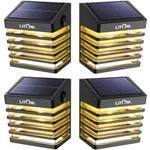 Litom 4-PACK Solar Fence Lights 2 Modes, IP65 Waterproof For Garden & Patio. Fixed Price $19.99.