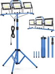 21000 Lumen Work Lights With Stand, 3 Adjustable Head Led Foldab. Fixed Price $63.99.