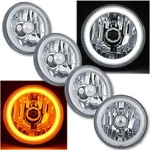 5-3/4" Switchback White Led Drl Angel Eye Halo Amber Turn Signal Headlight Set. Fixed Price $382.46.
