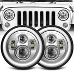 7 Inch Led Headlight Chrome Round Projector Halo H6024 Dot. Fixed Price $101.99.