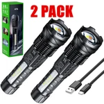 2*RECHARGEABLE 9900LM Led Flashlight Tactical Police Super Bright Torch Zoomable. Fixed Price $14.98.
