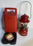 Vintage Coleman Lantern Model 200A 1962 Red Single Mantle Glass Globe Carry Case. Fixed Price $129.99.
