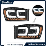Dimflux Led Drl Headlights For 06-08 Dodge Ram 1500 2500 3500 Black Housing. Fixed Price $189.99.