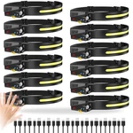 12 Pack Headlamp - 1000 Lumen Rechargeable For Adults Motion Sens... Fast Ship. Fixed Price $141.99.