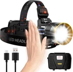 Headlamp Rechargeable 3000 High Lumens, 13 Mode Led 9000MAH Black And Gold. Fixed Price $35.94.