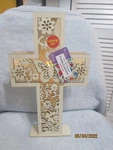 Wood Standing Cross With Flowers & Butterfly Lights Up 15" Paintable New. Fixed Price $24.50.