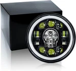 7INCH Motorcycle Led Headlight, Skull Pattern Colorful Angel Eye Round Headla.... Fixed Price $57.73.