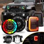 Sky-eyes Rgb 6PCS For Jeep Wrangler Jk 7" Led Headlights Tail / Fog Lamps. Fixed Price $258.99.