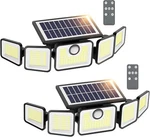 Szpower Solar Outdoor Lights, 5 Heads Powered Flood Black. Fixed Price $68.99.