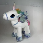 Linzy Plush Unicorn White Blue Sparkly Wings 11.5" X 10" Stuffed Animal Toy. Fixed Price $6.30.