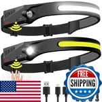 2-PACK Rechargeable Led Headlamps 230 Wide Beam Motion Sensor Waterproof. Fixed Price $29.87.