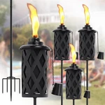 4 Pack Citronella Torches For Outside, 16 Oz Outdoor Garden With 5-PRON.... Fixed Price $54.85.