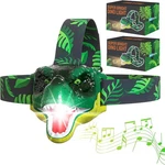 Skywin Dinosaur Headlamp Green Super Bright Roaring Sound Led Light T-rex Kids. Fixed Price $12.99.