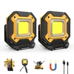 2 Rechargeable Led Work Light, 6000MAH 16 Hours Pack, Yellow. Fixed Price $85.99.