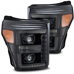 11-16 Ford Super Duty Alpha Black Luxx Led Projector Headlights Headlamps. Fixed Price $665.00.