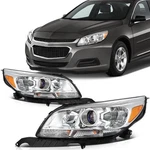 Scitoo Pair Set Headlights Assembly For 2013-2015 Chevrolet Malibu Chrome Amber. Fixed Price $139.99.