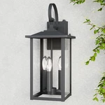 Large 3-LIGHT Dusk To Dawn Outdoor Wall Lantern Waterproof Black Sconce. Fixed Price $166.99.