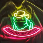 16"X12" Toad Frog Cowboy Hat Led Neon Sign With Dimmer Usb Powered Light Lamp Cc. Fixed Price $49.99.