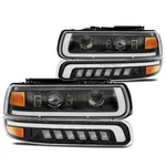 Headlights Assembly With Led Bulbs Compatible 1999-2002 Chevy Silverado .... Fixed Price $455.10.