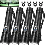 Rechargeable Flashlights High Lumens, 4 Pack 99,000 Led Black. Fixed Price $68.80.